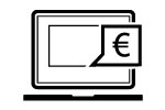 Znak dotyczy systemu SL2014. Przedstawia monitor z wychodzącą z niego ramką w której jest znak euro.
